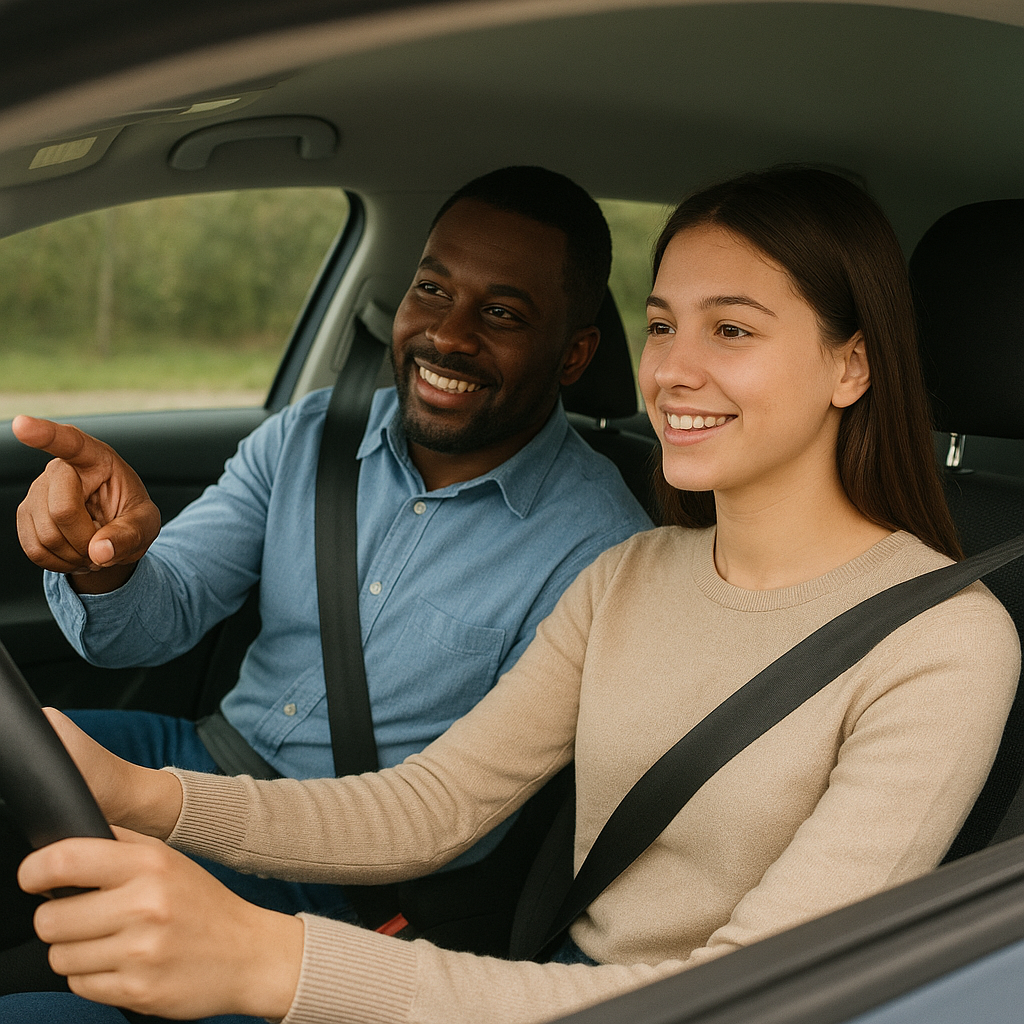 EQUIKAR Driving Instructor and Student - Professional driving lesson in progress